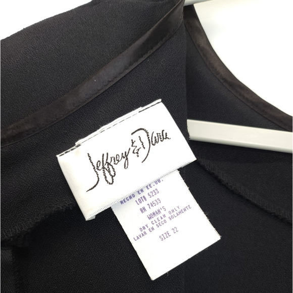 Jeffrey & Dara Dress Tie Back Sheer Short Sleeve Women 22 Black Modest Capsule - Picture 6 of 11